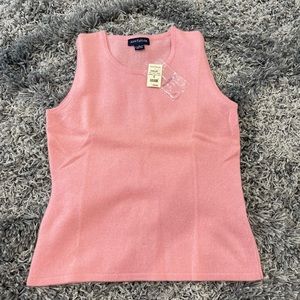 Ann Taylor 100% cashmere New With Tags pink sweater vest/tank sleeveless